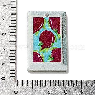 アクリルパーツ  長方形  シアン  39.5x25x2.5mm  穴：1.5mm&nbsp;MACR-C031-05C-1