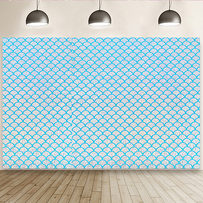 Fishscale Pattern Polyester Fabrics&nbsp;DIY-WH0304-508B-1