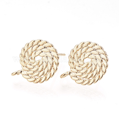 Brass Stud Earring Findings&nbsp;KK-T016-52G-1
