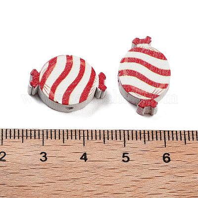 ウッドビーズ  キャンディ  レッド  キャンディ  13x19.5x6mm  穴：2mm&nbsp;WOOD-M015-04B-01-1