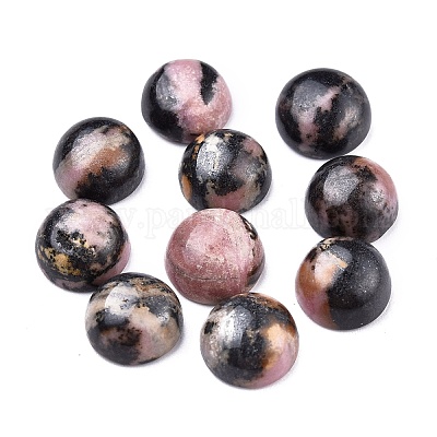 Natural Rhodonite Cabochons&nbsp;G-P393-R68-10MM-1