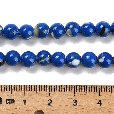 Assembled Synthetic Stone and Trochus Shell Beads Strands&nbsp;G-B128-08B-05-1