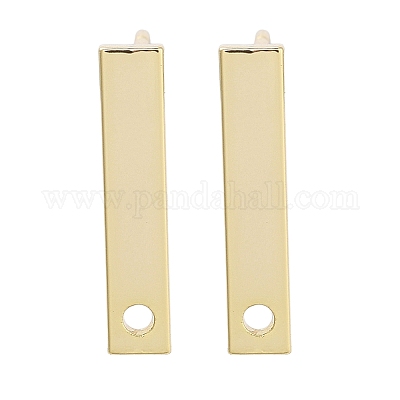 Brass Stud Earrings Findings&nbsp;EJEW-B063-01G-02-1