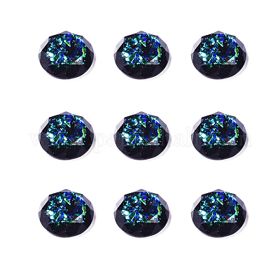 フラットバック樹脂カボション  多面カット  半円  グリーン  11.5x3.5mm&nbsp;RESI-CJC0001-16-1