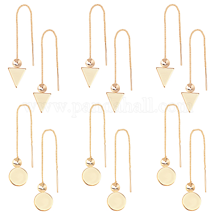 12Pcs 2 Styles Brass Stud Earring Findings KK-UN0001-09-1