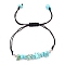 Synthetic Turquoise Braided Bead Bracelets, 8-5/8 inch(22cm)
