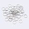 Anti-Tarnish Rhodium Plated 925 Sterling Silver Open Jump Rings, Saw Cut Round, Platinum, 19 Gauge, 4x0.9mm, Inner Diameter: 2mm, about 153pcs/10g