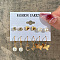Alloy & Plastic Pearl Earring Sets, Golden, 7~35mm, 6pairs/set