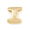 Brass Beads, Long-Lasting Plated, Rack Plating, Lead Free & Cadmium Free, Real 18K Gold Plated, Letter I, 14x12x4.5mm, Hole: 11x3mm