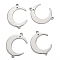 Brass Links Connectors, Nickel Free, Long-Lasting Plated, Moon, Real Platinum Plated, 22x16.5x1mm, Hole: 1.2mm