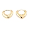 Brass Hoop Earrings, Teardrop, Light Gold, 17x19x4mm