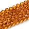 Transparent Glass Beads Strands, Faceted, Bicone, Dark Orange, 6x6mm, Hole: 1mm, about 45~47pcs/strand, 9.65~9.84 inch(24.5~25cm)