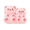 Resin Cabochons, Double Bear, Pink, 20.5x25.5x9mm