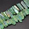 Electroplated Natural Quartz Crystal Beads Strands, Nuggets, Tusk Shape, AB Color, Dyed, 7~15x18~60mm, Hole: 1mm, about 46pcs/strand, 16 inch