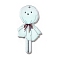 Halloween Printed Acrylic Pendants, Doll Pattern, 45x21.7x2.6mm, Hole: 1.9mm