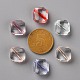 透明なアクリルビーズ  菱形  ミックスカラー  13x13x3mm  穴：1.6mm  辺の長さ：12x12mm&nbsp;X-TACR-S154-08A-3