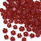 ガラスビーズ  花  レッド  4~6x4~6x2~3mm  穴：1mm&nbsp;GLAA-T019-14-A01-1