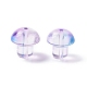 透明ガラスビーズ  キノコ  青紫色  13.5x13.5mm  穴：1.6mm&nbsp;GLAA-F117-08F-2