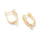U Shape Brass Hoop Earring Findings with Latch Back Closure&nbsp;KK-J278-39G-1