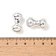 UVメッキ CCB プラスチックビーズ  テクスチャー  ダンベル  銀  23.5x12.5mm  穴：3mm&nbsp;FIND-Z066-01B-3