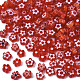 ガラスビーズ  花  レッド  4~6x4~6x2~3mm  穴：1mm&nbsp;GLAA-T019-16-A01-1