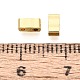 電気めっきガラスシードビーズ  2穴  長方形  黄金メッキ  4.5~5.5x2x2~2.5mm  穴：0.5~0.8mm&nbsp;SEED-TAC0004-06-3