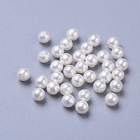 シェルパールビーズ  片穴ビーズ  洗練された  ラウンド  ホワイト  6mm  穴：1mm&nbsp;BSHE-L042-B04