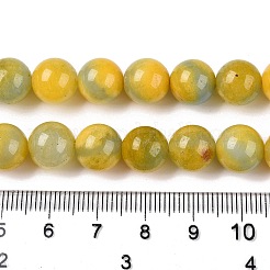 染め加工天然石ホワイトジェイドビーズ連売り  ツートン  ラウンド  ゴールド  10x10mm  穴：1mm  約38~39個/連  14.96~15.6''（38~39センチメートル）&nbsp;G-T138-10mm-210-26