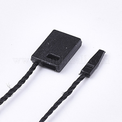 シールタグ付きポリエステルコード  プラスチックハングタグファスナー  ブラック  185~195x1mm  約850個/袋&nbsp;CDIS-T001-09L