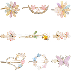 4 Bags 2 Styles Alloy & Resin Clip Hair Barrettes&nbsp;PHAR-SC0001-005