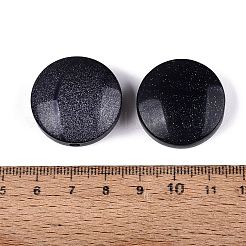 合成ブルーゴールドストーンコインビーズ  フラットラウンド  25.5~26.5x11~12mm  穴：1.4~2mm&nbsp;G-Q601-36A