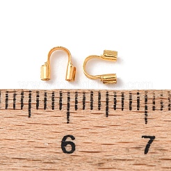 真鍮製U字カンU字金具  ラックめっき  長持ちメッキ  カドミウムフリー＆鉛フリー  24KGP本金メッキ  4.5x4x1.5mm  穴：0.7mm&nbsp;KK-C157-61G