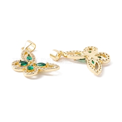 Rack Plating Brass Micro Pave Cubic Zirconia Pendants&nbsp;ZIRC-I057-15G