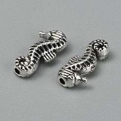 合金ビーズ  シーホース  アンティークシルバー  14.5x7x3.5mm  穴：1.5mm&nbsp;FIND-WH0116-96AS