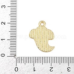 ハロウィンテーマアロイエナメルペンダント  ゴースト  ゴールドカラー  ホワイト  19.5x14.5x1mm  穴：1.6mm&nbsp;ENAM-P259-02B-G01