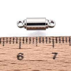 304ステンレススチール製マグネット留め具  チューブ  ステンレス鋼色  12x4mm  穴：1.2mm&nbsp;STAS-N127-02A-P