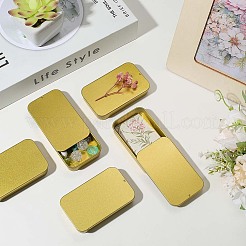 スライドトップブリキ製小物収納ボックス6個  長方形  きいろ  8.2x5x1.55cm  1色&nbsp;CON-SP0001-23D