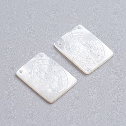Natural White Shell Mother of Pearl Shell Pendants&nbsp;SSHEL-I024-10