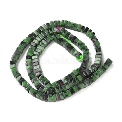 天然石ルビーインゾイサイトビーズ連売り  正方形  4x4x2.5~3mm  穴：1mm  約156~164個/連  15.08''（38.3cm）〜15.35''（39cm）&nbsp;G-I394-A02
