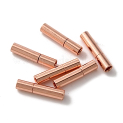 真鍮製バヨネット留め金  コラム  レザーコードクラスプパーツ  ローズゴールド  14x3mm  穴：1.7mm&nbsp;KK-WH0062-36A-RG