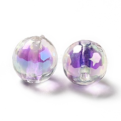 Two Tone UV Plating Rainbow Iridescent Acrylic Beads&nbsp;TACR-D010-03B-07