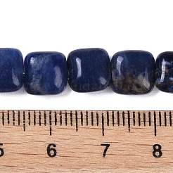 天然石ソーダライトビーズ連売り  正方形  8.5x8.5x5mm  穴：1.6mm  約50個/連  16.34''（41.5センチメートル）&nbsp;G-M435-A07-01