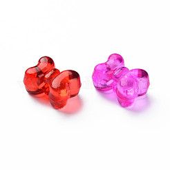 透明なアクリルビーズ  蝶結び  ミックスカラー  11x15x8.5mm  穴：3mm  約520個/500g&nbsp;MACR-N013-004