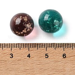 光り蓄光手作りの透明なランプワークビーズ  穴なし/ドリルなし  ラウンド  暗闇で光る  ミックスカラー  14~14.5mm&nbsp;LAMP-F045-02D