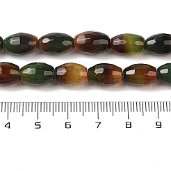天然石瑪瑙ビーズ連売り  染め＆加熱  多面カット  オーバル  キャメル  12x7.5~8mm  穴：1.2mm  約32個/連  14.96''（38センチメートル）&nbsp;G-Q194-B01-01I