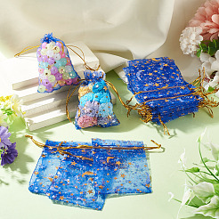 30Pcs Gold Stamping Moon Star Organza Drawstring Gift Bags&nbsp;ABAG-TA0002-21D
