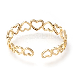Brass Micro Pave Clear Cubic Zirconia Cuff Bangles&nbsp;BJEW-F411-02G