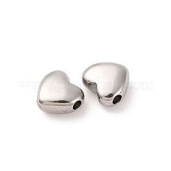 304ステンレススチールビーズ  ハート  7x7.5x4mm  穴：1.6mm&nbsp;STAS-A117-01C-P