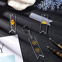DIY Vertical Flag Acrylic Blank Pendant Keychain Making Kits&nbsp;DIY-BC0001-64A