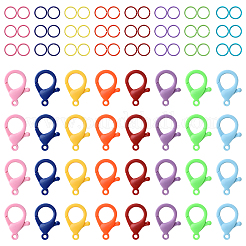 アクリルカニカン  鉄丸カン付き  ミックスカラー  10~35x10~24.5x1~6mm  穴：3~8mm  100個/スタイル&nbsp;DIY-YW0011-21A
